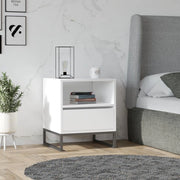 Compatri, Comodino un Ripiano, 51x51x61h cm Bianco