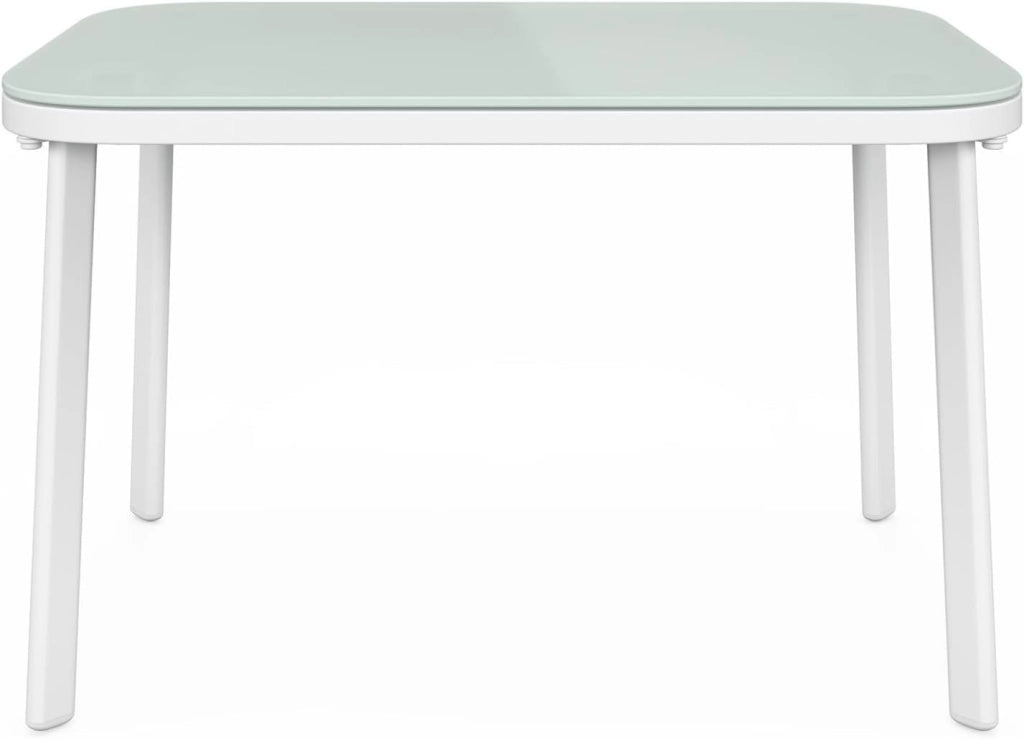 Set di mobili da Giardino Basso a 4 posti TOLEDE con Divano, poltrone e Tavolo in Bianco e Beige