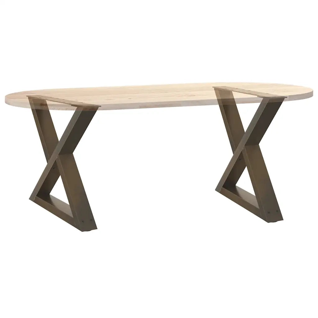 vidaXL Gambe per Tavolino da Caffè 2 pz in Acciaio Naturale 60x(42-43,3) cm Acciaio
