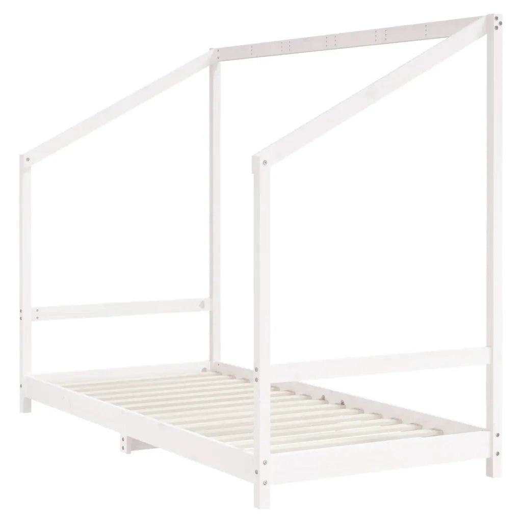 Giroletto per Bambini | Letto Infantile | Lettino Bianco 90x200cm in Legno Massello di Pino