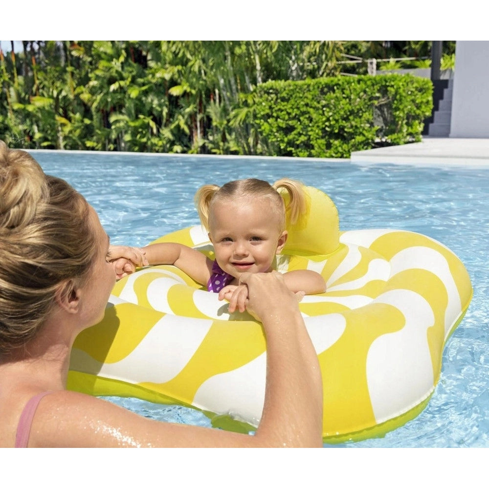 Trade Shop - Salvagente A Mutandina Quadrato Gonfiabile Swim Safe Comfort Plush Giallo 79x79cm 32298 -