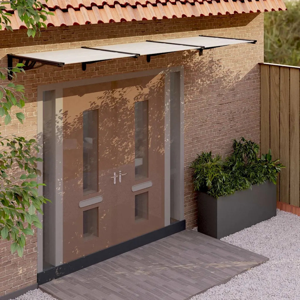 Tettoia per Porta Nero e Trasparente 358,5x90 cm Policarbonato CFW2767361