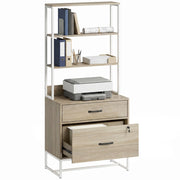 Cassettiera con scaffale 2 cassetti ¨C Zephmum ¨C Rovere