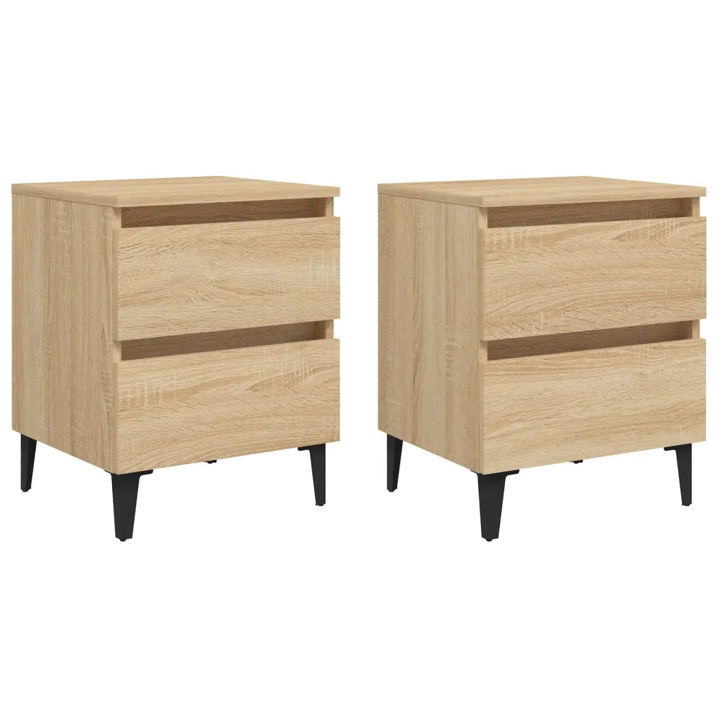 Comodini 2 pz-Set di 2 Tavolino da notte Rovere Sonoma 40x35x50 cm in Legno Multistrato
