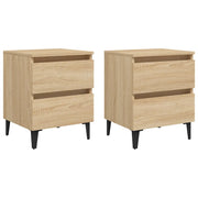 Comodini 2 pz-Set di 2 Tavolino da notte Rovere Sonoma 40x35x50 cm in Legno Multistrato