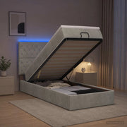 Letto Ottomano con Materasso e LED Grigio Chiaro 100 x 200 cm 3458211