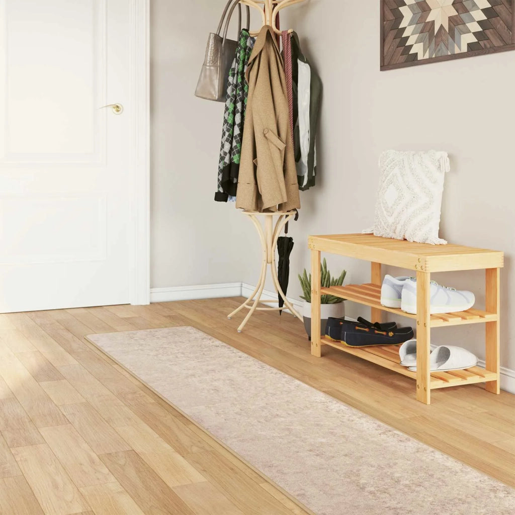 Runner Tappeto MARSA Beige 50 x 250 cm Poliestere e PVC