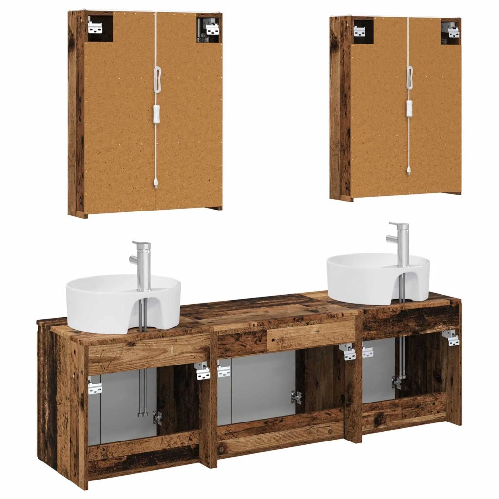 Set di Armadi da Bagno 5 pcs Legno antico Legno ingegnerizzato 3406453