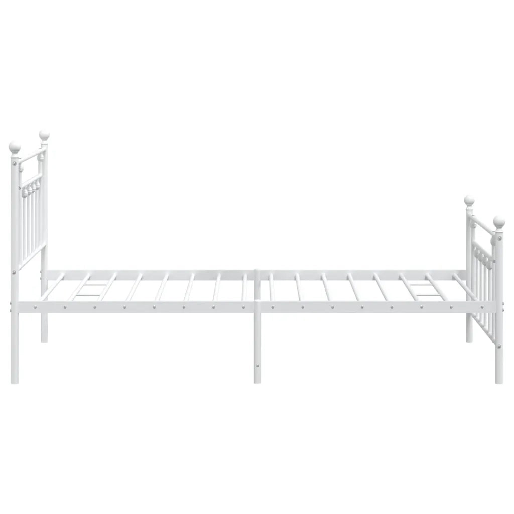 Giroletto con Testiera e Pediera Metallo Bianco 107x203 cm 353600