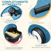 Triciclo per Bambini da 2-5 Anni con Seduta Regolabile e Campanello, 70.5x50x58cm, Rosa