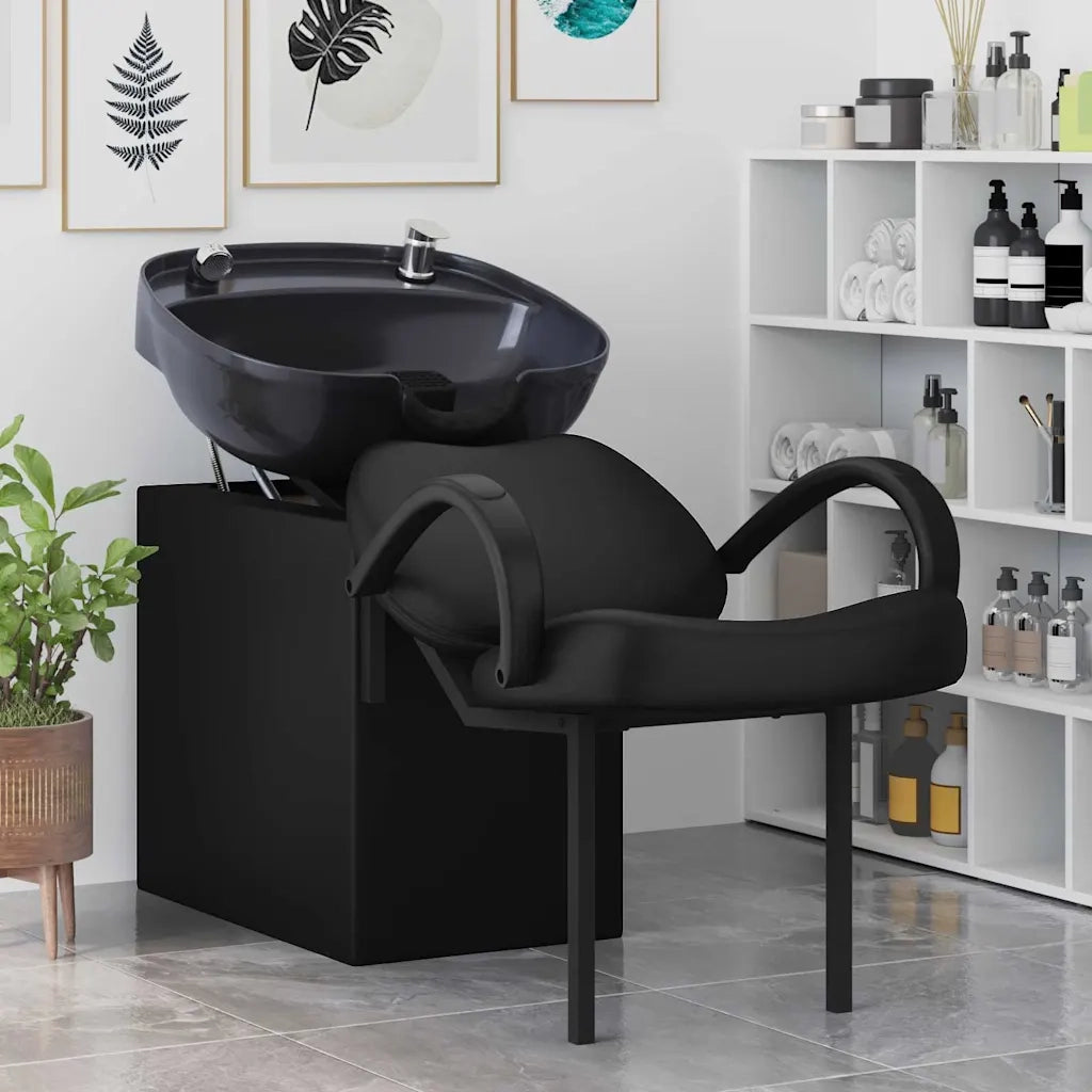 Sedia per Shampoo Nero 136 x 60 x 92 cm PVC 42009070