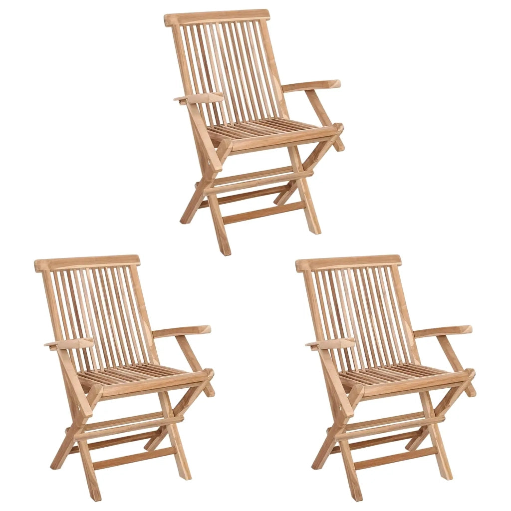Sedia da giardino pieghevole 3 pcs Naturale 42028484