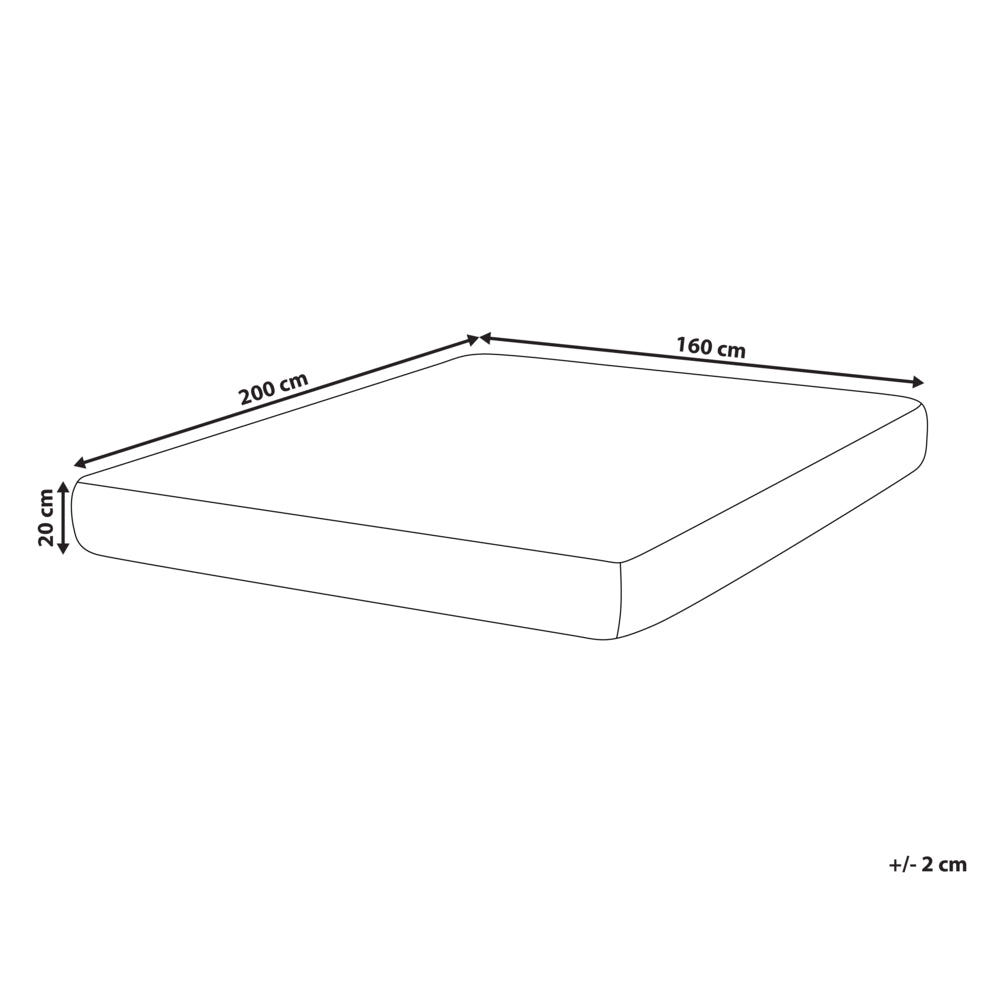 Materasso EU Medio 160 x 200 cm Bianco Grigio Schiuma Imbottitura Poliestere Sfoderabile