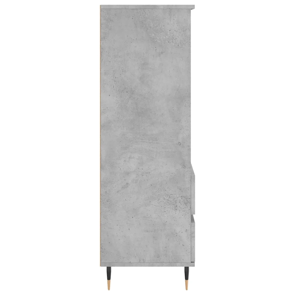 Credenza-Buffet-Armadio da cucina Grigio Cemento 40x36x110 cm in Legno Multistrato 588211