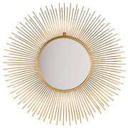 Specchio da parete a forma di sole rotondo dorato da 80 cm a forma di sole