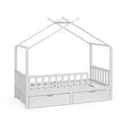 Vitalispa Letto montessori bambini Bianco 80x160 cm con 2 cassetti