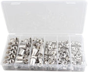 Kit di Assortimento di Viti a Clessidra in Alluminio - M3 M4 M5 M6 M8 M10 - Viti a Clessidra a Testa Piana con Inserto a Schroefdraad e Nut