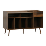Mobili per vinili xl vintage effetto legno scuro, 130cm, marrone scuro