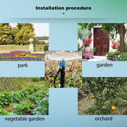 Set di irrigazione multifunzionale per giardino - 20-getti con pennello per terra per irrigazione automatica a 360°