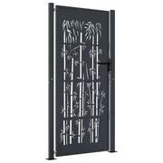 Cancello da giardino-Porta da giardino antracite 105x180 cm in acciaio e bamb¨´