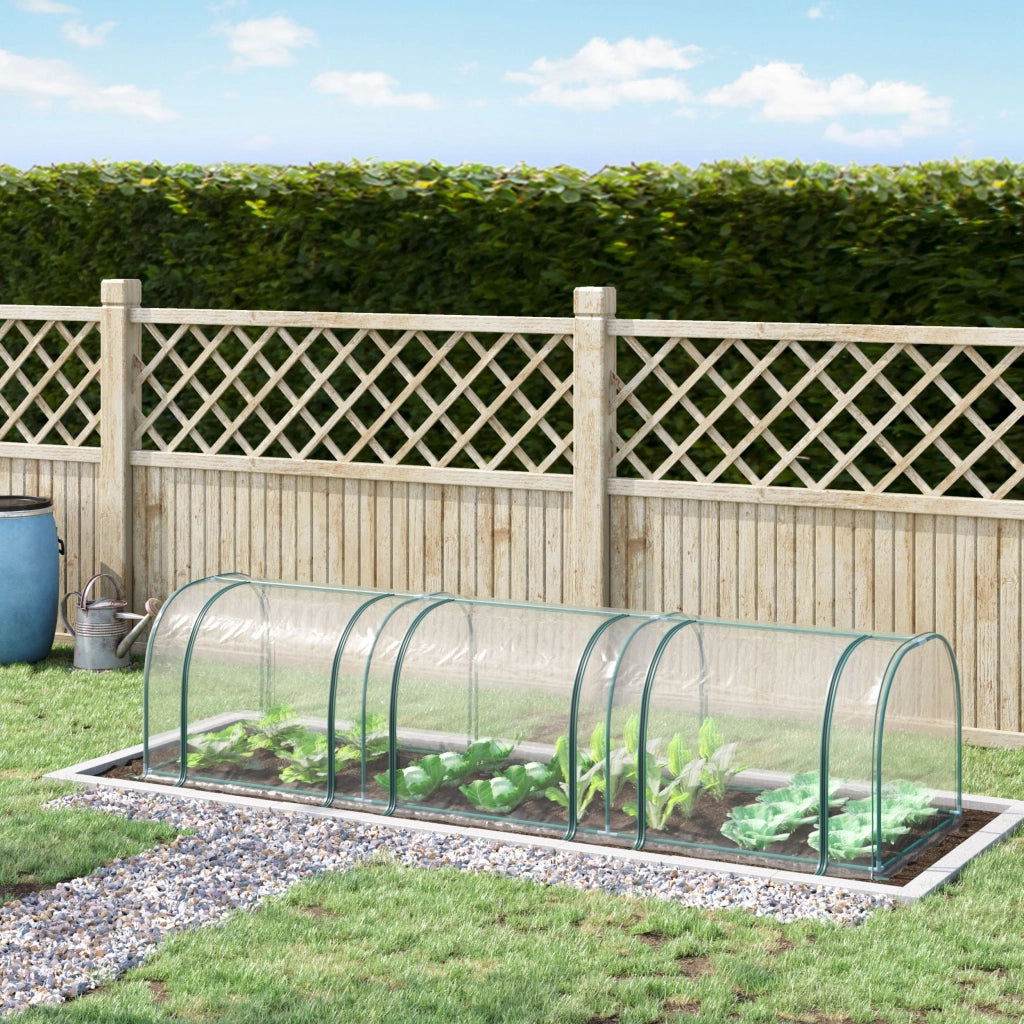 Serra da Giardino Mini Tunnel per Pomodori ¨C zephmum ¨C Verde Trasparente 3 Finestre 350x100x80 cm