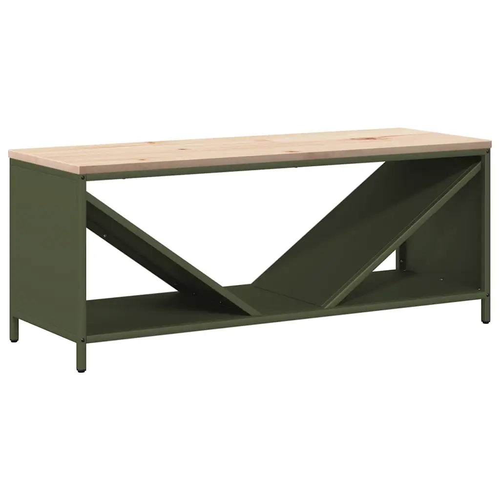 Rastrelliera Legna da Ardere con Piano Verde Oliva 100x40x60 cm 864258