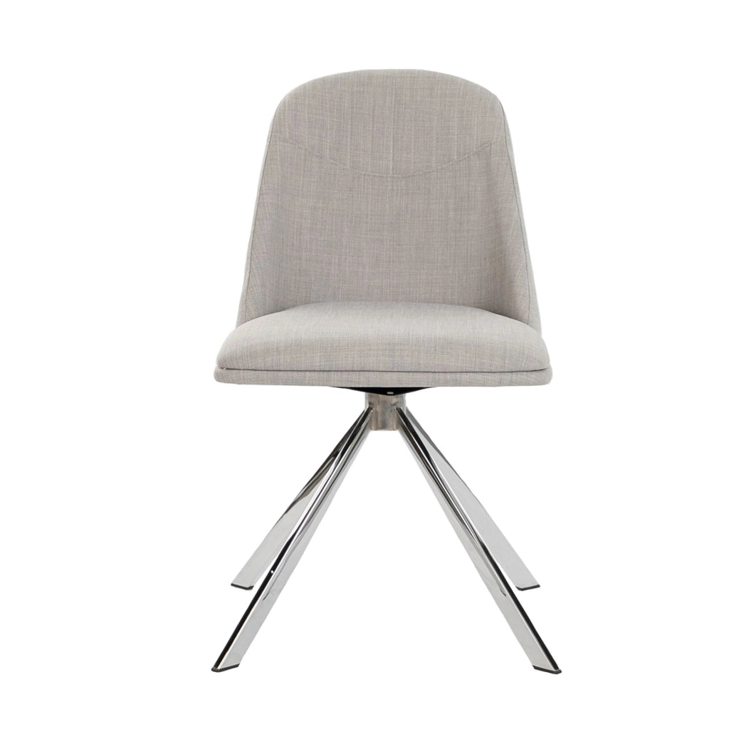 Sedia girevole in tessuto grigio