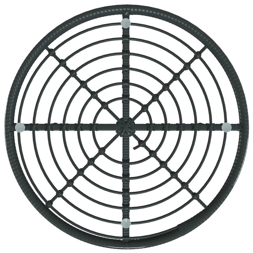 Set da Pranzo da Giardino 5 pz | Set Salotto da Giardino Nero in Polyrattan