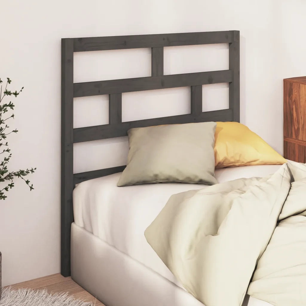 Testiera per Letto-Testata-Testiera Decorativa Grigia 106x4x100cm in Legno Massello di Pino 442443