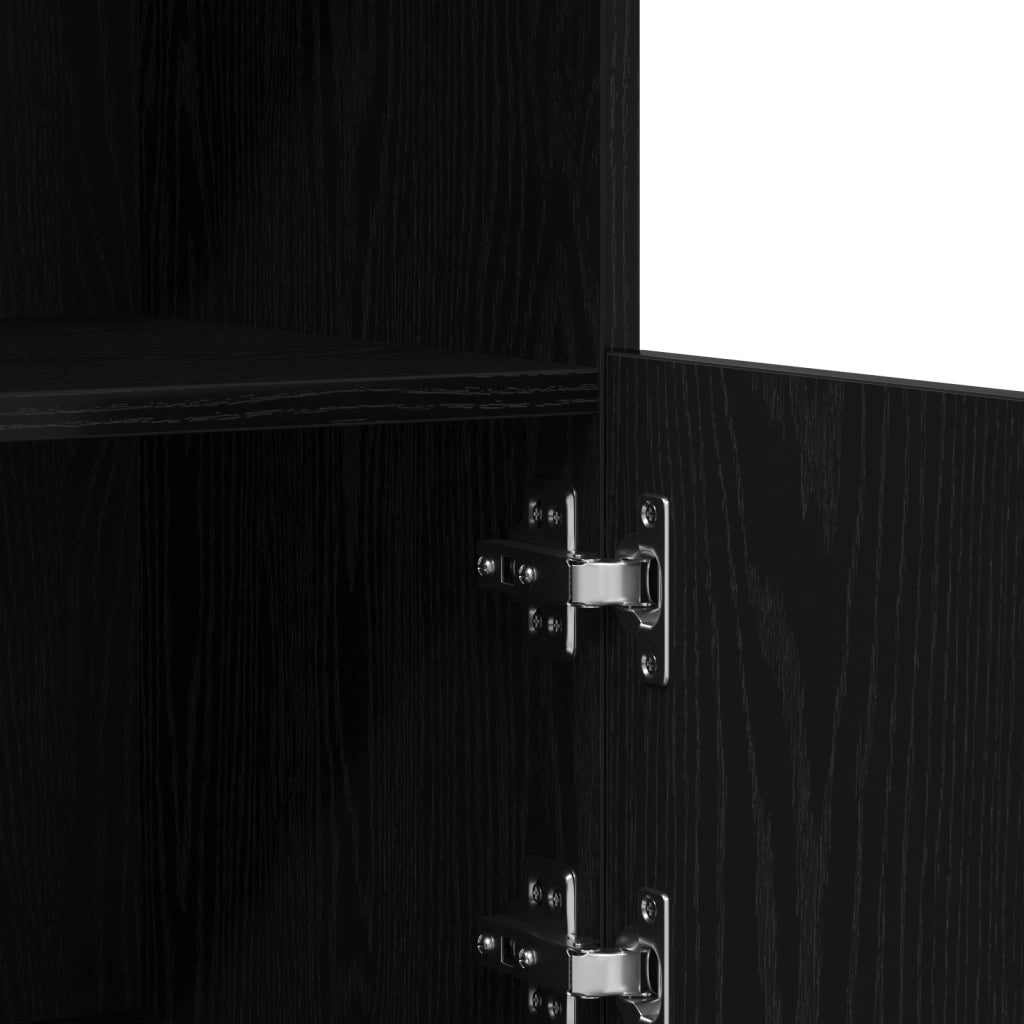 Credenza con Luci LED Rovere Nero 81x37x67 cm