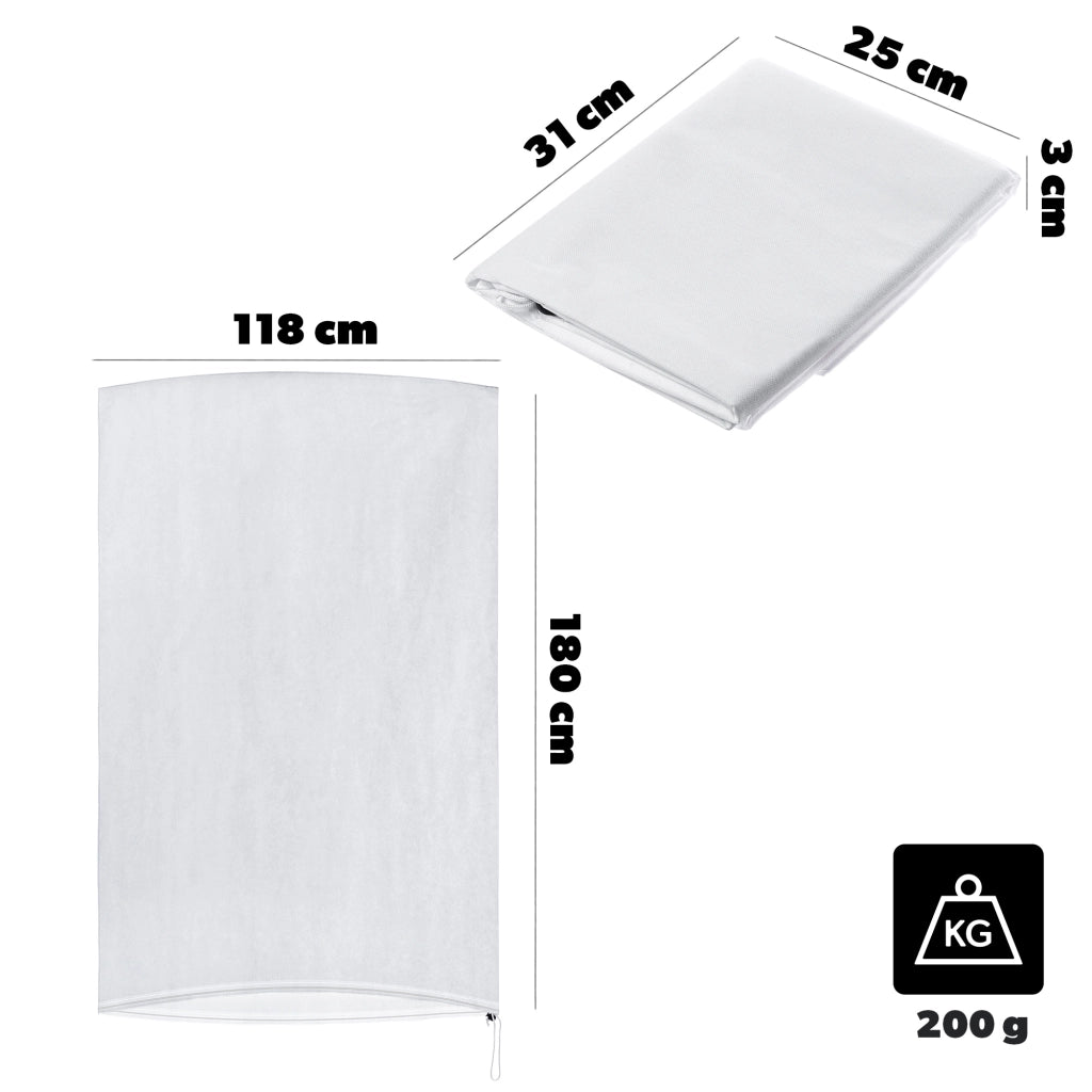 KADAX Cappuccio protettivo invernale per piante 1,2x1,8 m, sacco agrotessile con cordino 50 g/m