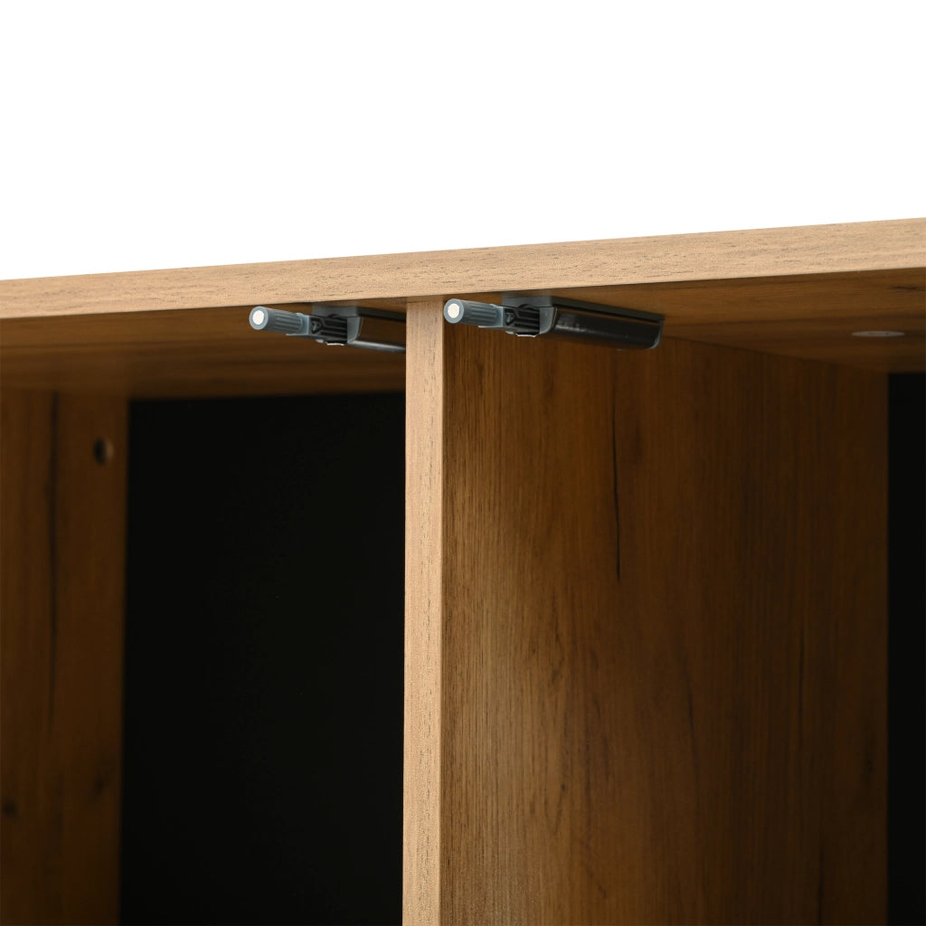 Mobile TV Lowboard ¨C MINIMAL ¨C Legno e Nero, 4 Ante, 8 Gambe, 180x40x50 cm