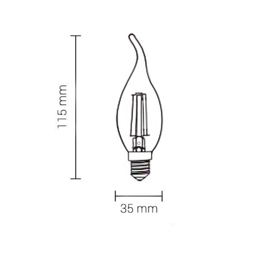 Lampadina led filamento colpo di vento attacco e14 potenza 4 watt *** temperatura colore lampada 2700k bianco caldo, ...