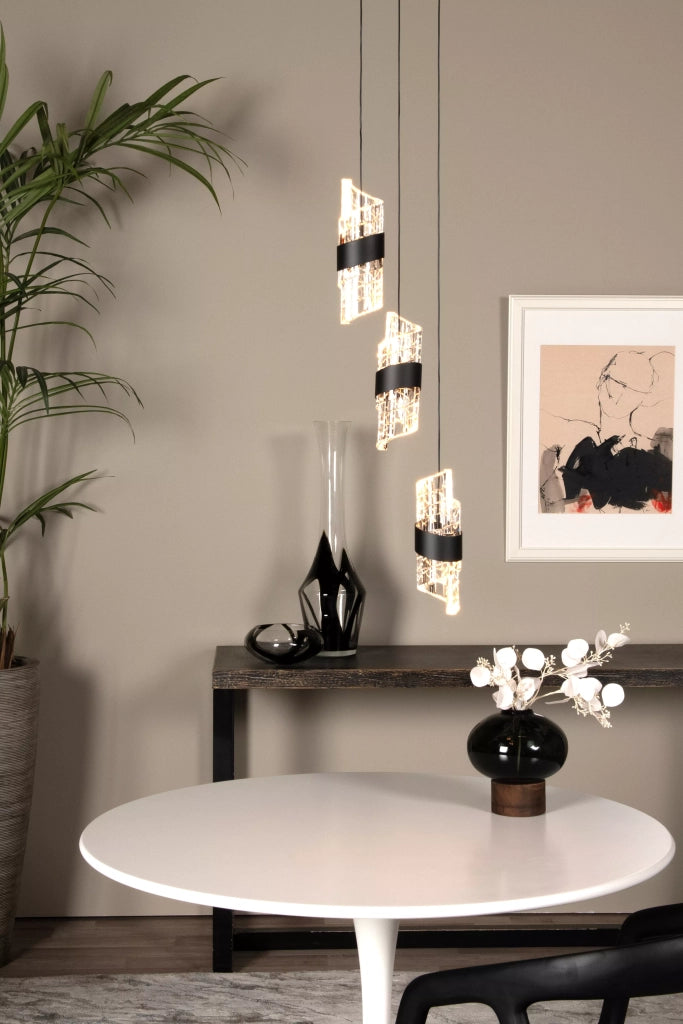 Lampada a sospensione Lucide Kligande LED tripla nera