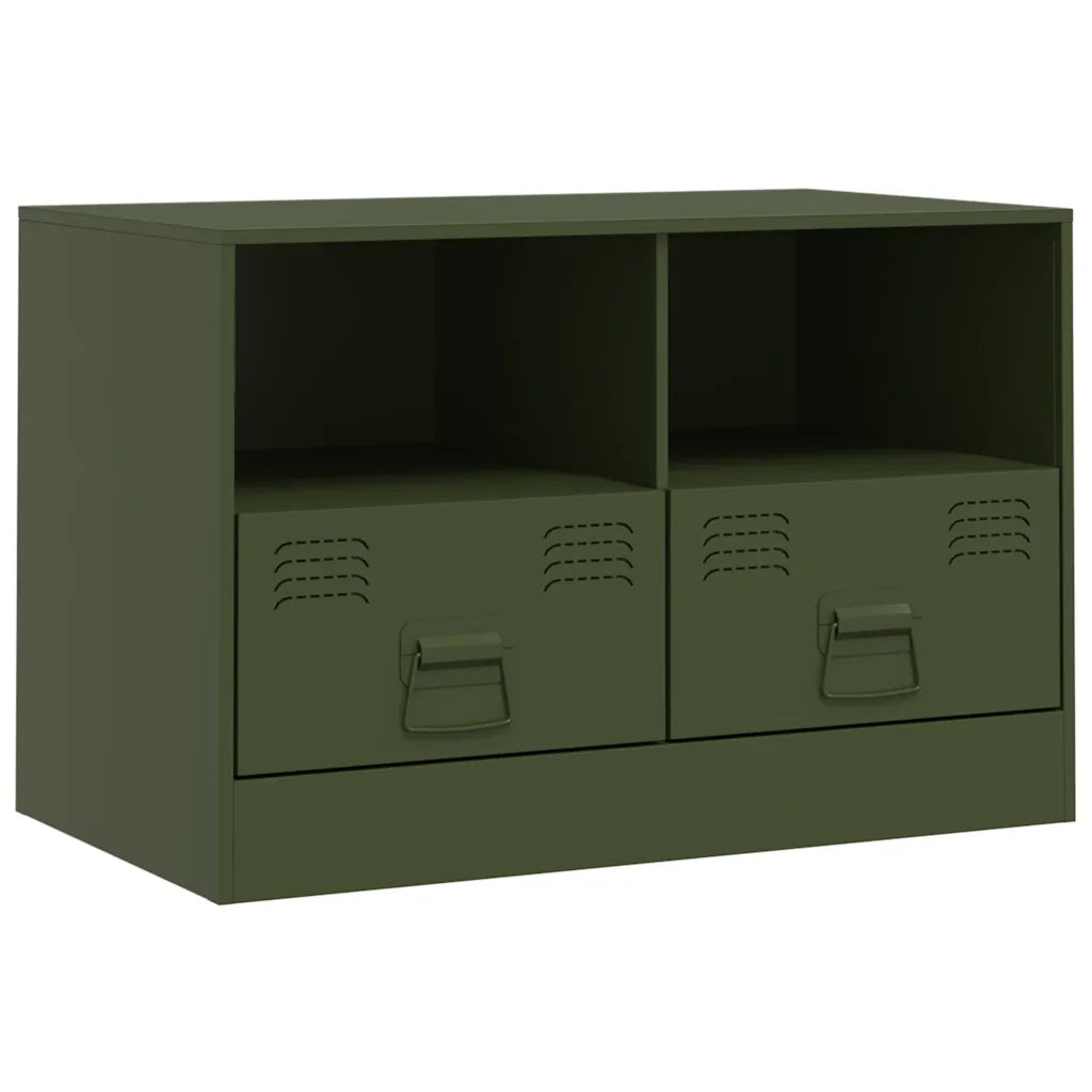 Mobile TV Verde Oliva 67x39x44 cm in Acciaio