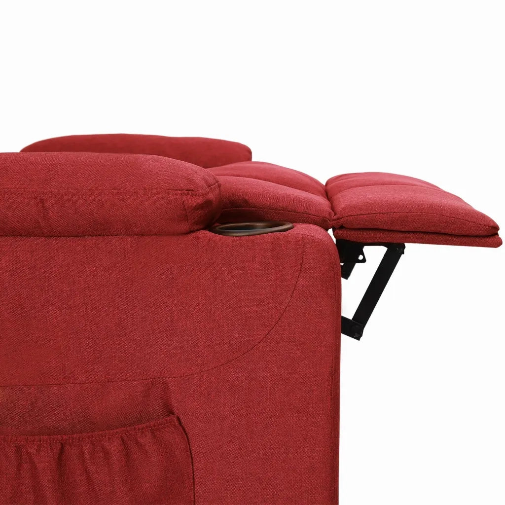 Poltrona Reclinabile in Tessuto Rosso Vino 339085