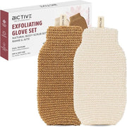 Set di 2 Manopole per lo Sciacquaggio con Fibre Naturali per una Pelle Liscia e Radiante
