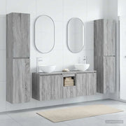 Set di mobili per il bagno 5 pz Sonoma grigio 3406029