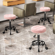 SGABELLO Girevole Regolabile in Altezza Ø50 x 50-66 cm Rosa in Poliestere
