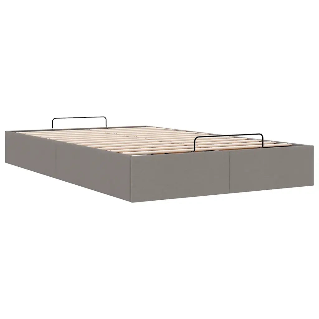Struttura Letto Pouf senza Materasso Tortora 120x200cm Tessuto 3310872