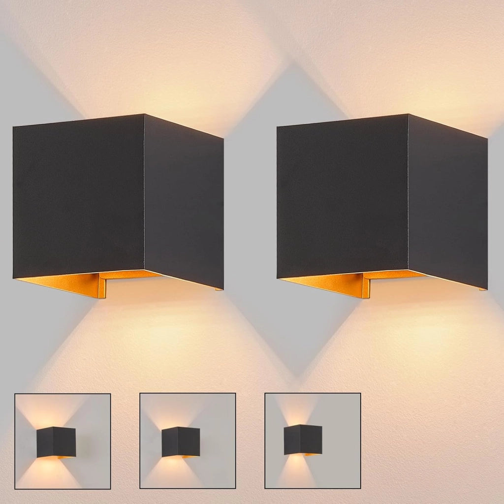 ZMH Applique a LED Applique da parete per interni 2ER 5W IP65 Bianco caldo per esterni per corridoio