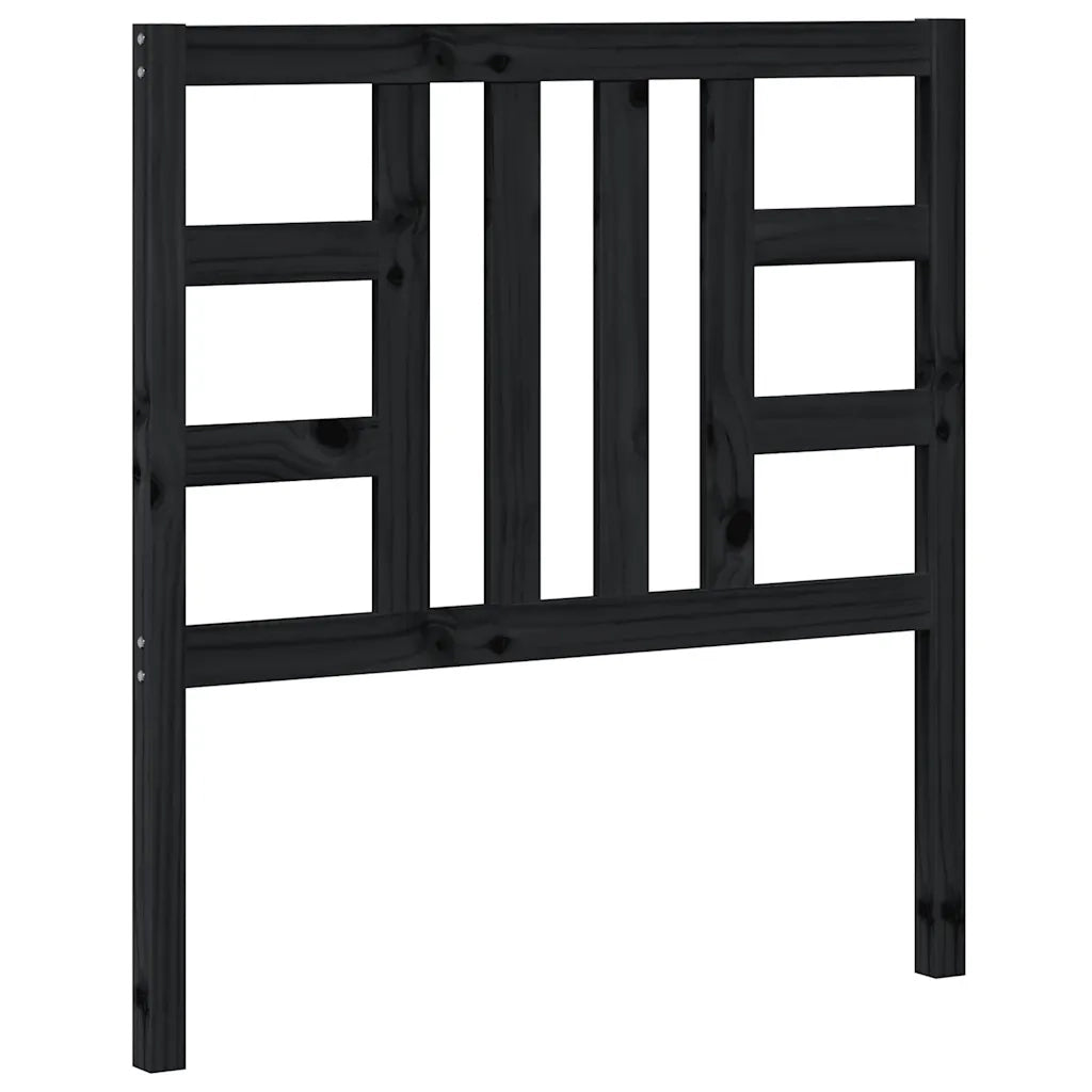 Testiera per Letto-Testata-Testiera Decorativa Nera 96x4x100 cm in Legno Massello di Pino 780519