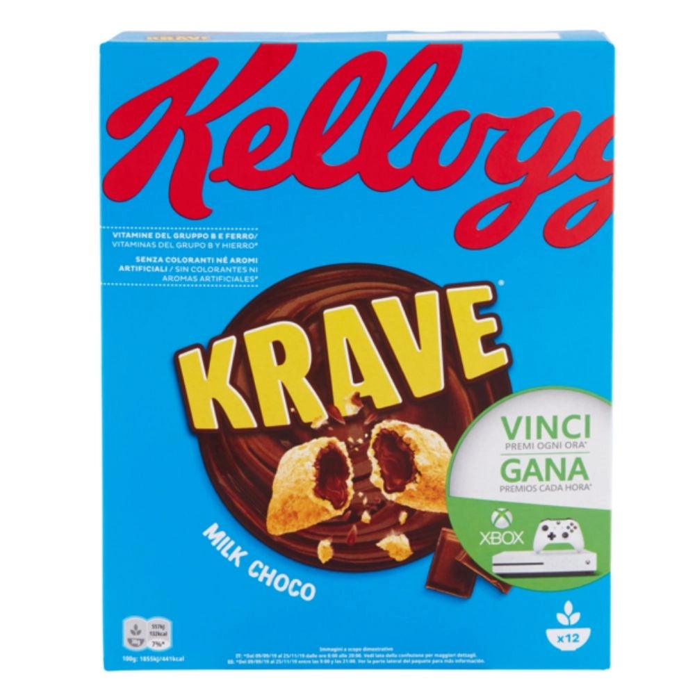 Kellogg's krave milk choco multipack da 6 confezioni da 375 grammi ciascuna