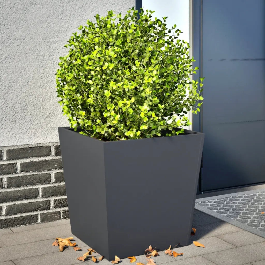 2 pz Fioriere | Cassetta per fiori | Vaso da Giardino Antracite 50x50x50 cm in Acciaio