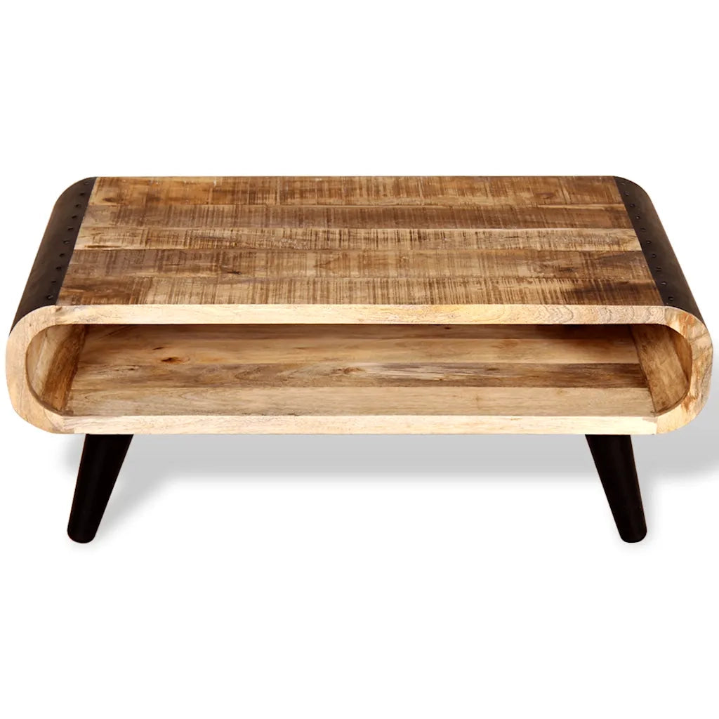 Tavolino da CaffÃ¨ in Legno Grezzo di Mango 90x55x39 cm cod mxl 60551