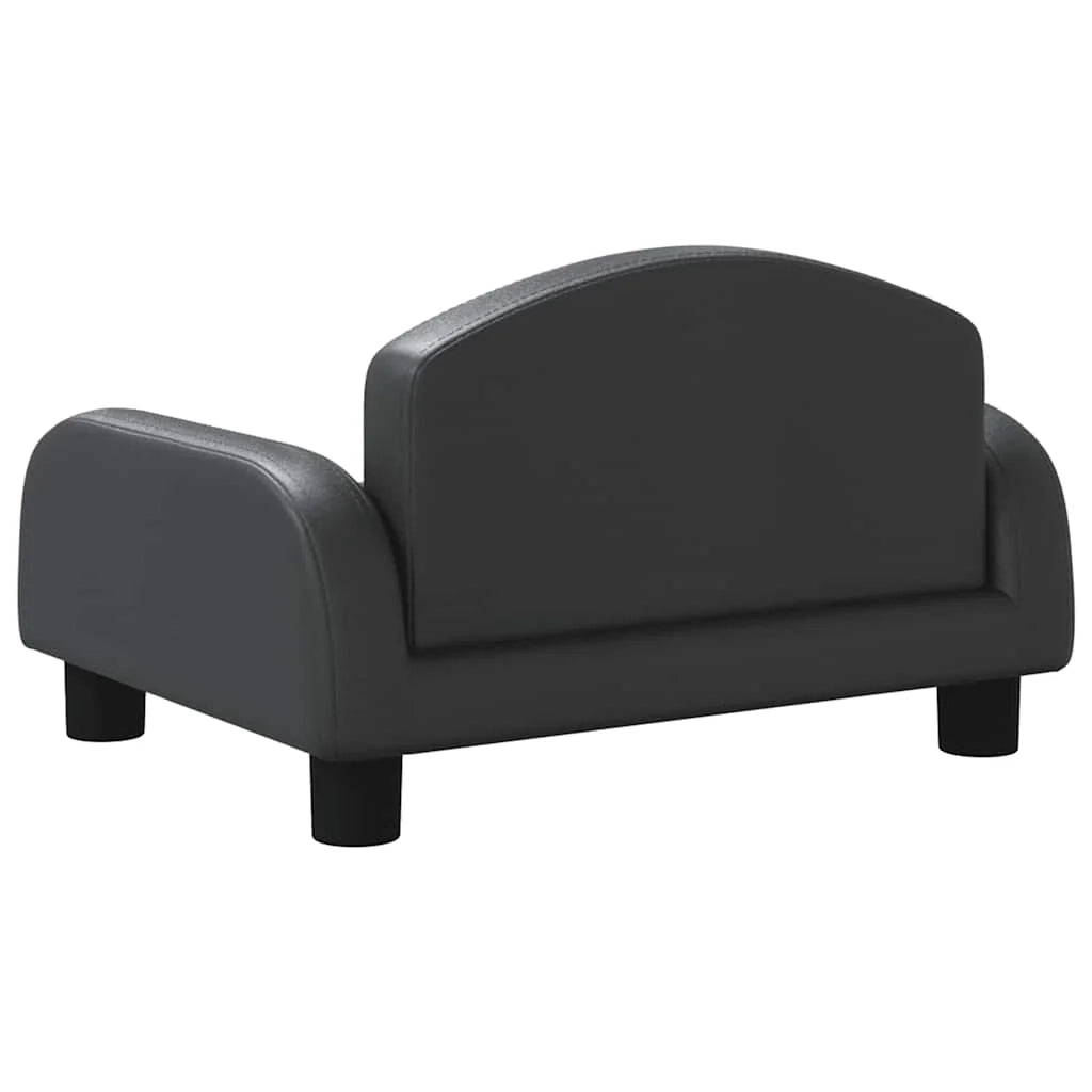 Cuccia per cani a forma di cesto comoda 50 x 40 x 30 cm in similpelle nera 02_0042675