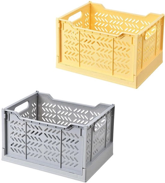 Scatole di stoccaggio 2 pezzi - Opvougliabili - Stivabili - Plastiche - Duraturevoli - Adatti per cucina/soggiorno - Scatole di stoccaggio