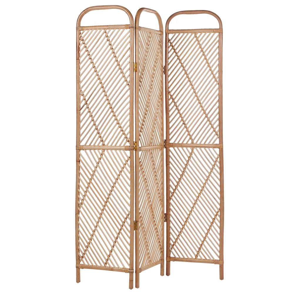 Divisorio per la stanza Luce naturale Telaio in rattan 3 pannelli Pieghevole Decorativo Schermo di vimini Divisorio