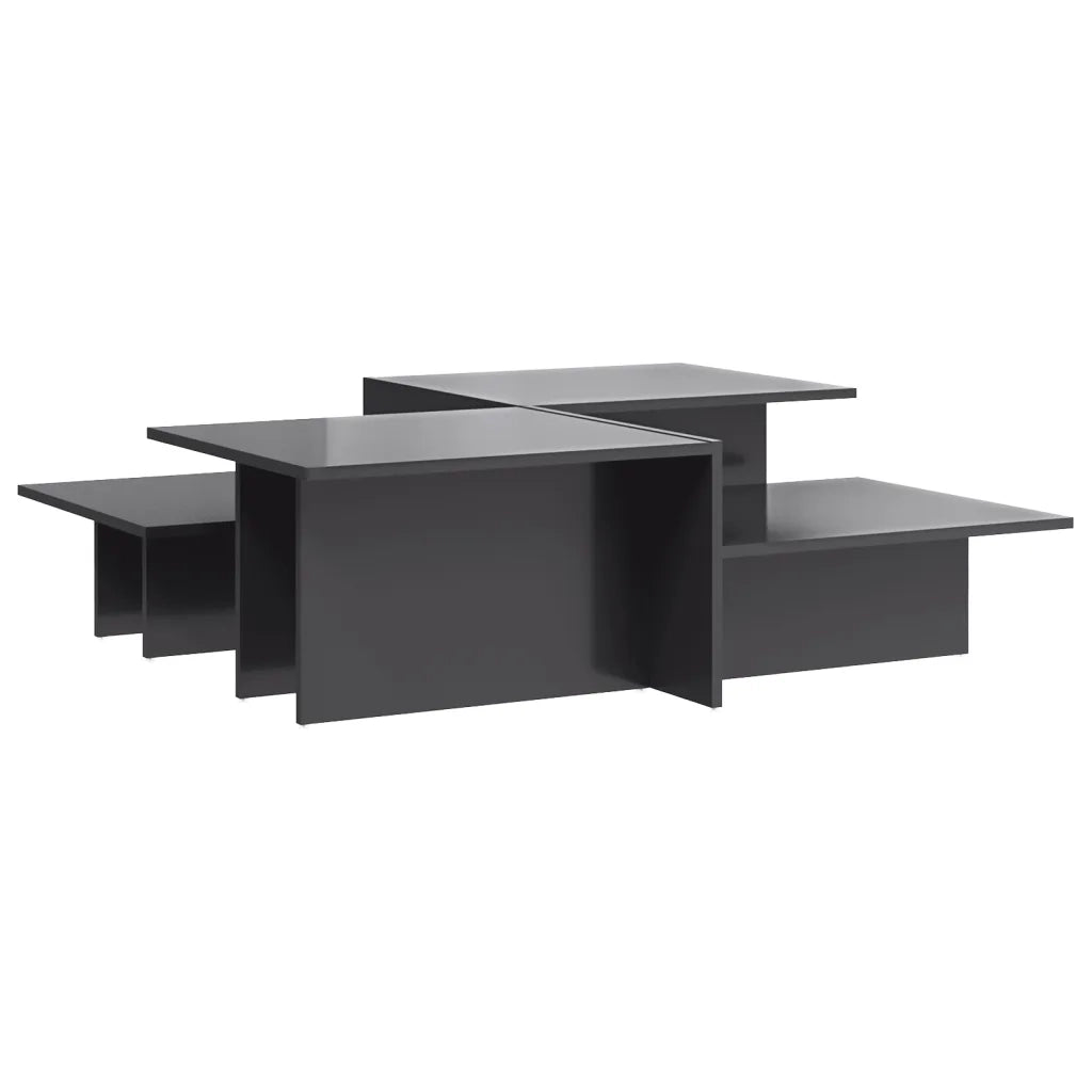 Tavolini da Salotto 2 pz Grigio Lucido in Legno Multistrato 3216157