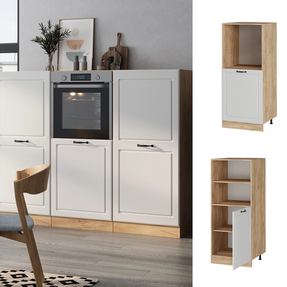 Mobile per forno da incasso R-Line Bianco rustico/Rovere dorato 60 cm Vicco